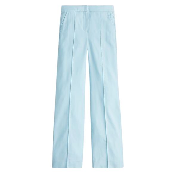 NWT J. Crew Full Length Wide Leg Tuxedo Pant in Italian Wool Fresh Air Blue 0 - Picture 15 of 15